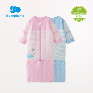 丽婴房寝具儿童加厚睡袋秋冬男女宝宝加长保暖防踢被条纹成长睡袋