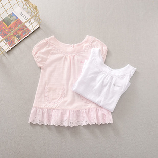 清仓丽婴房专柜正品童装彼得兔女童纯棉短袖T恤宝宝薄款针织衫夏