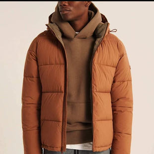 国内现货 Abercrombie&Fitch/AF 男士复古加厚保暖连帽棉服外套