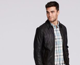 添柏岚 山羊皮夹克 男士 机车款 皮衣 经典 Timberland