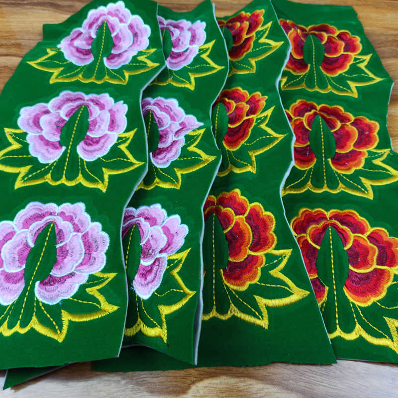 双面刺绣牡丹绣片diy手工制