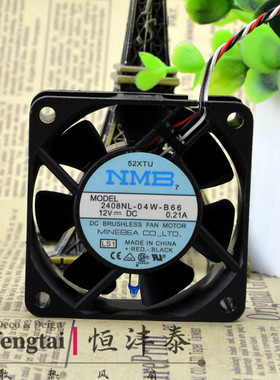 原装NMB滚珠 三线散热风扇 12V 0.21A 2408NL-04W-B66 60*60*20