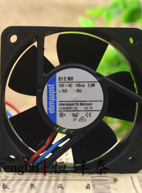 原装 EBM PAPST 6CM 6025 12V 166MA 2.0W TYP/612 NH 散热风扇