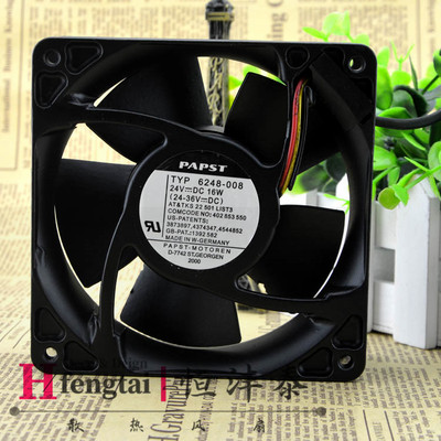 全新德国PAPST 12CM 12038 24v 16W 双滚珠 散热风扇TYP 6248-008