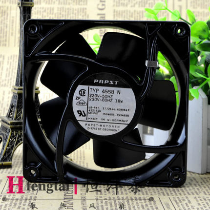 TYP4558N 220V 18W 120*120*38MM PAPST 12038 风扇 12CM 全金属