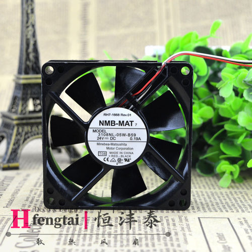 原装NMB 3108NL-05W-B59 DC24V 0.19A 8020 8cm变频器散热风扇