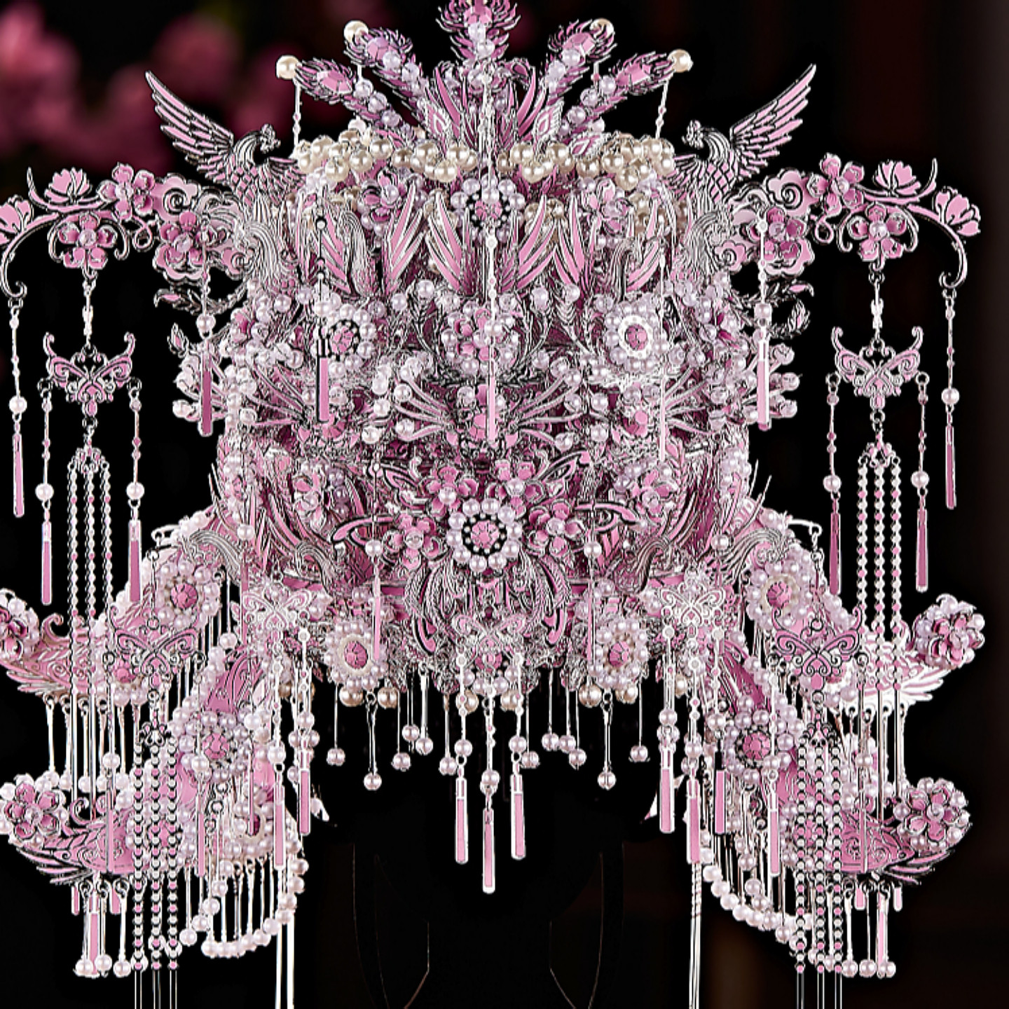粉黛点翠凤冠金属拼图酷diy手工材料自制3d立体十里红妆结婚礼物