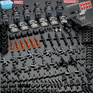 特种兵积木人仔偶火箭筒阿尔法中国特警暗区突围拼装益智儿童玩具