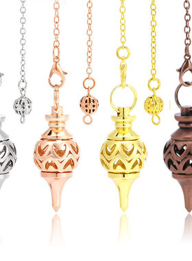 铜制金属镂空圆球灵摆吊坠挂件 复古灵气瑜伽饰品 欧美跨境