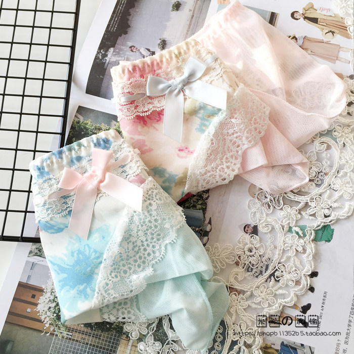 全店清仓 日单森女系蕾丝甜美网纱内裤少女无痕中腰三角裤纯棉裆,女士内衣/男士内衣/家居服,女三角裤,淘宝优惠券,粉丝福利购,淘宝优惠卷