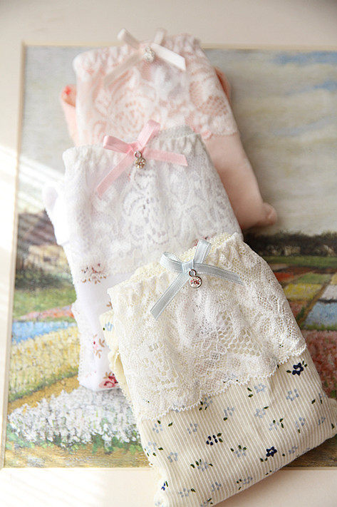 全店清仓 品质碎花日系原宿蕾丝纯棉女士内裤无痕中低腰三角裤,女士内衣/男士内衣/家居服,女三角裤,淘宝优惠券,粉丝福利购,淘宝优惠卷