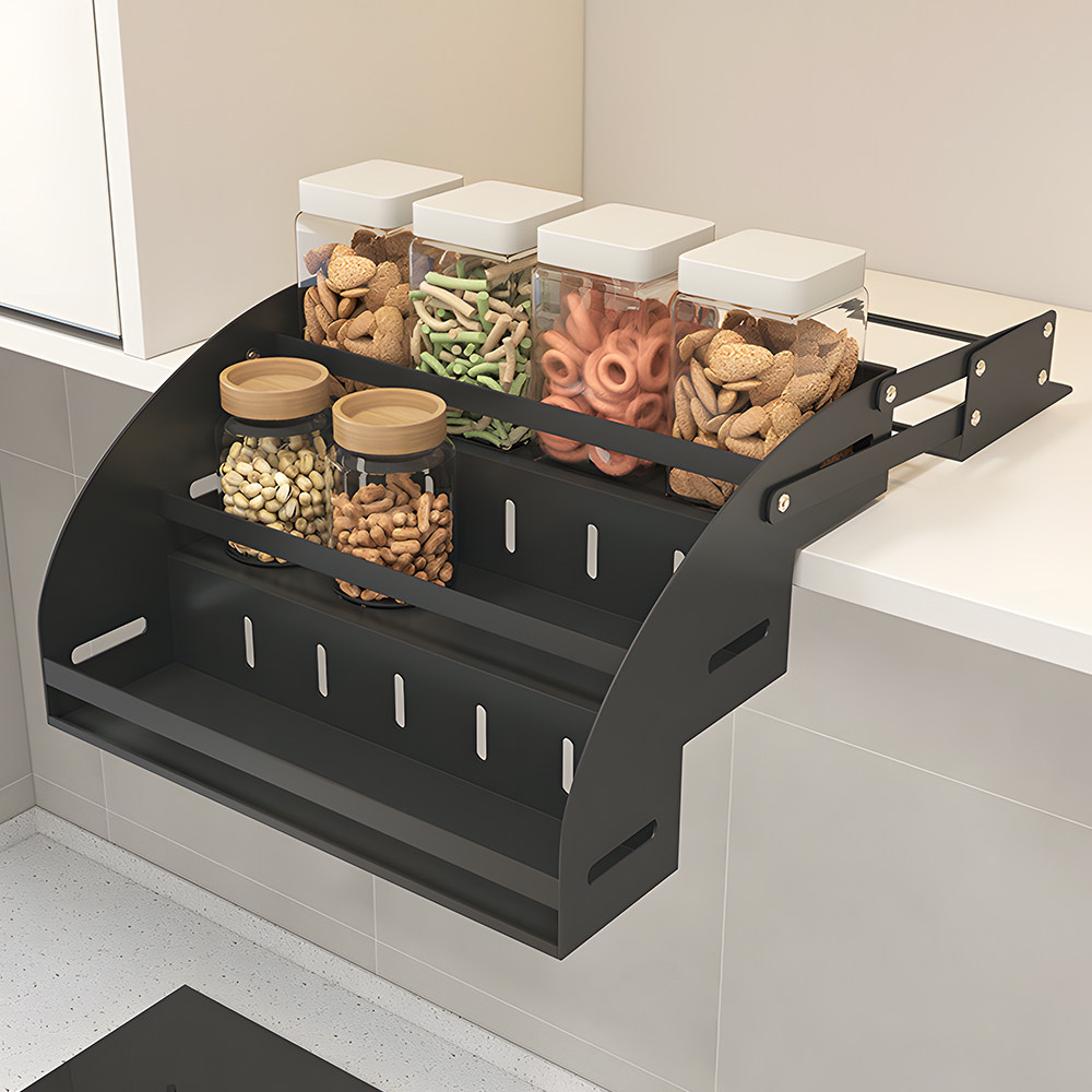 橱柜升降拉篮厨房吊柜下拉式调味料瓶家用顶柜上下伸缩收纳置物架,厨房/烹饪用具,调料置物架,淘宝优惠券,粉丝福利购,淘宝优惠卷