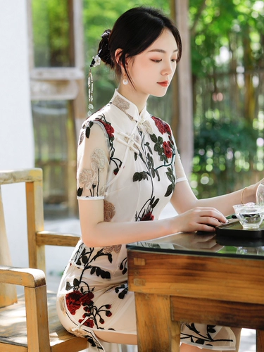 Легкое ципао, элитное платье, коллекция 2022