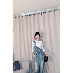 2026网红明星同款宽松显瘦韩版设计感阔腿潮流穿搭水洗牛仔背带裤