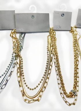 rack女项链外贸饰品项链女水波链时尚百搭三层项链锁骨链配饰