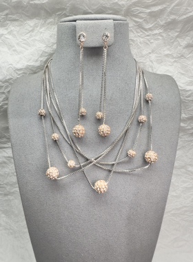 欧美外贸饰品项链手链耳钉超闪短款锁骨链女项链手链