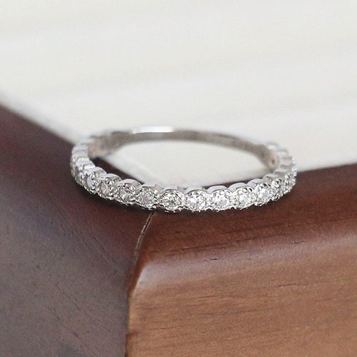 S925纯银排钻戒指女小众设计感