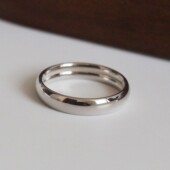 S925纯银简约泥鳅背光面闭口戒指冷淡风ins对戒韩版 潮流男女对戒