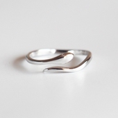 灵动小蛇S925纯银光面亮面戒指女指环学生手工韩版 气质银饰女