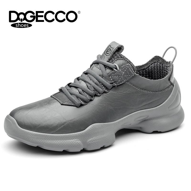DQGECCO爱步特伦男鞋春夏男士休闲鞋真皮厚底减震运动舒适健步鞋