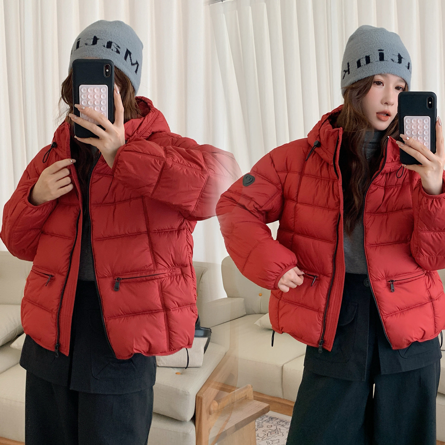冬季韩系甜美加厚保暖短款棉服女