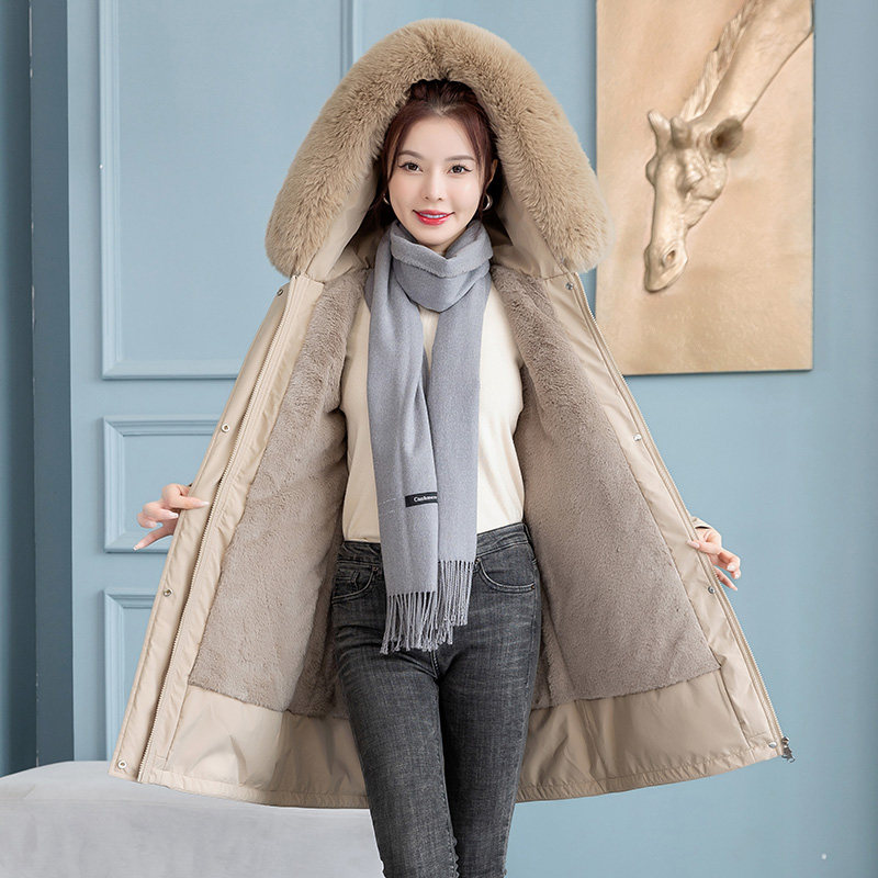 冬季女大毛领连帽显瘦加厚棉服