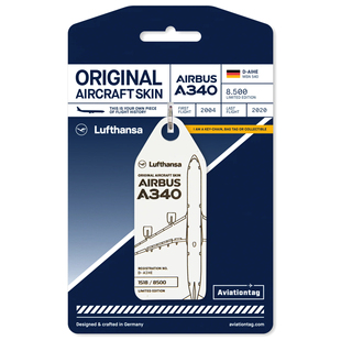德国AviationTag 汉莎航空 空客A340 飞机蒙皮行李牌钥匙扣礼物