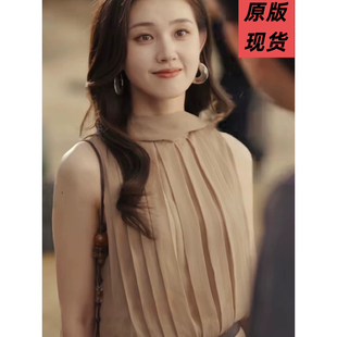 雪纺连衣裙衣服潮 不规则无袖 原版 短剧我们野蛮生长郭宇欣江南同款