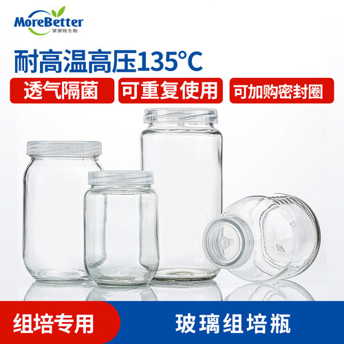 茉钡特玻璃组培瓶菌种瓶含透气盖