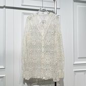 宽松透视减龄打底上衣 新款 甜美百搭舒适气质V领蕾丝衫 女冬季