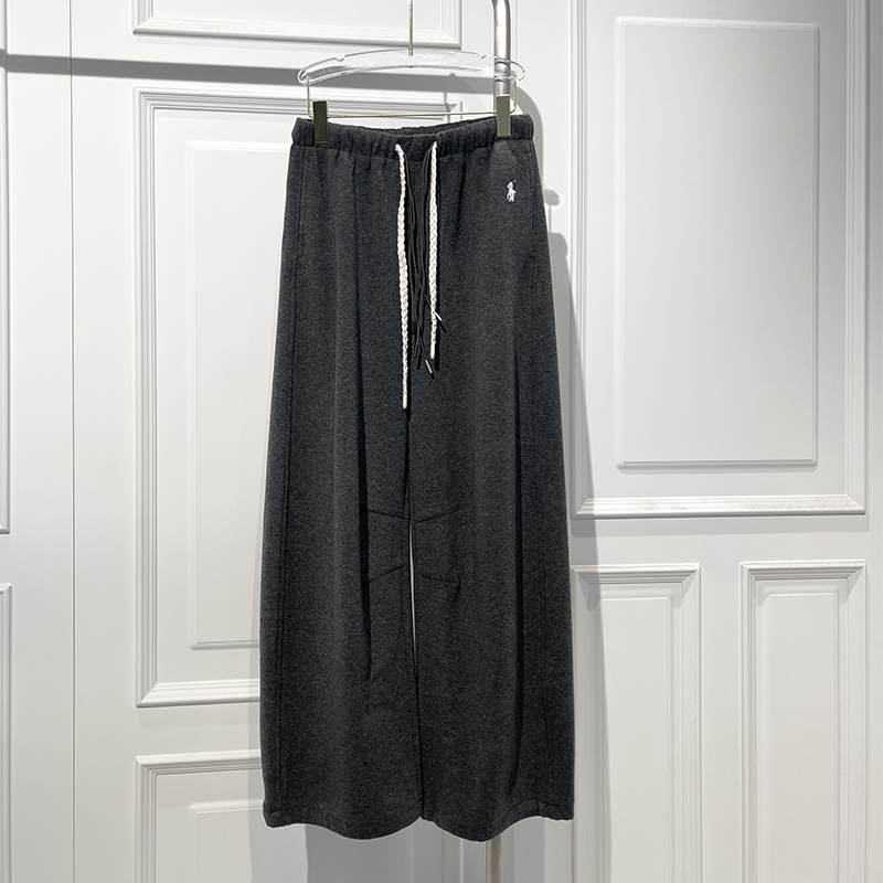 时尚加绒显高显瘦弯刀休闲卫裤潮