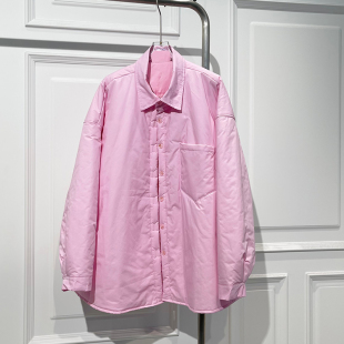 宽松显瘦减龄气质舒适棉服潮 新款 简约风百搭保暖棉衬衫 女2025冬季