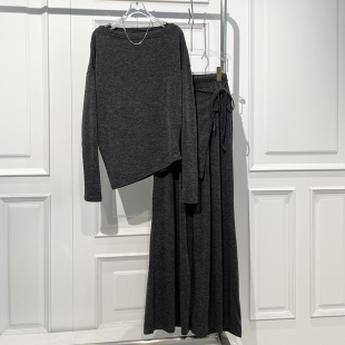 显瘦小衫 知性优雅气质三件套装 长袖 新款 中长高腰半身裙 女2025秋季