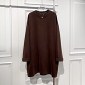 新款 简约风长袖 遮肉破洞连衣裙女秋季 宽松显瘦松弛感卫衣裙潮