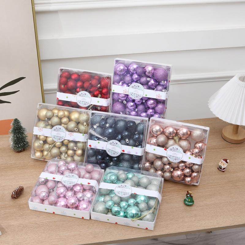 圣诞球套盒挂饰节日场景布置