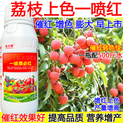 荔枝催红上色叶面肥荔枝一喷红增红着色红果素膨大剂增产水溶肥