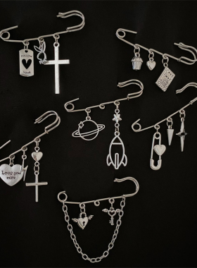 日韩女金属胸针嘻哈千禧风别针收腰扣针帽子包包外套配饰潮挂扣女