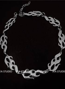 欧美风个性火焰锁骨链金属质感女