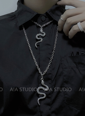 欧美ins蛇形土酷蹦迪配饰项链