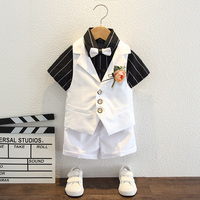 男童西裝套裝周歲禮服男孩夏季寶寶小西服生日兒童小西服婚禮花童