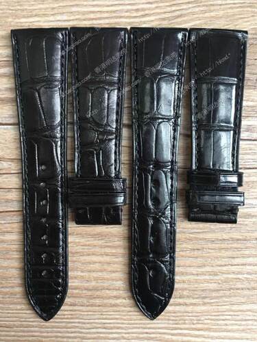 美度中光黑色鳄鱼皮表带现货
