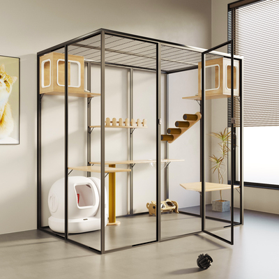 宠柜大型猫笼玻璃猫别墅家用全景猫屋房豪华超大空间猫展示柜定制