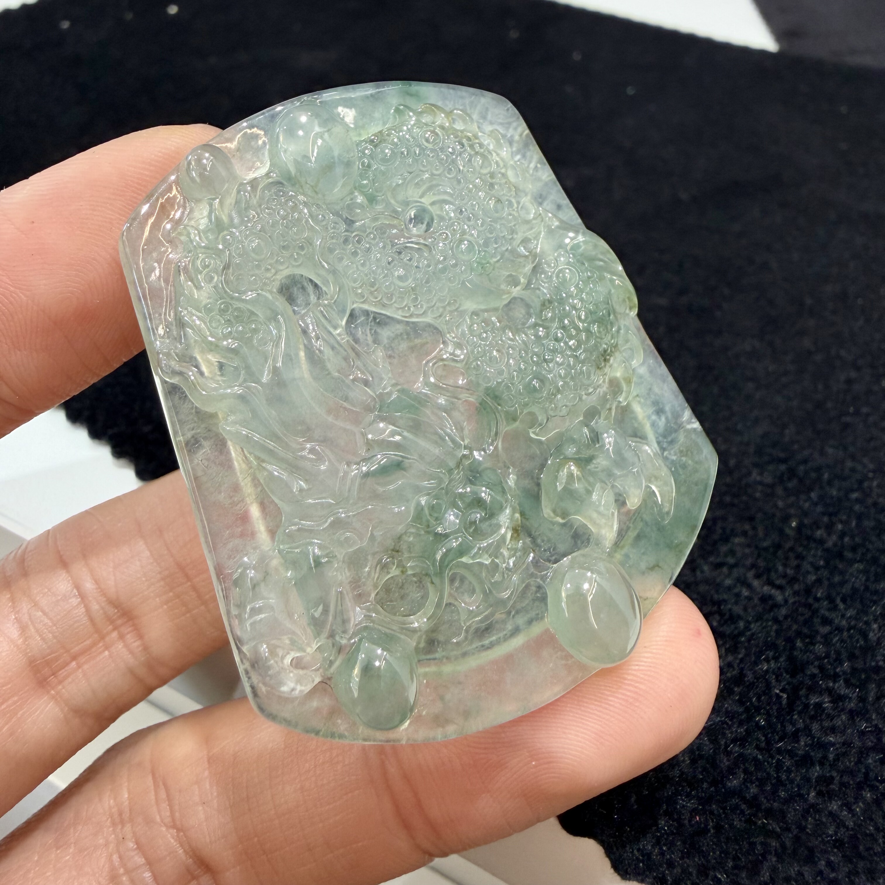 缅甸天然翡翠A货冰种晴底飘花龙牌生肖龙挂件精品玉石裸石吊坠