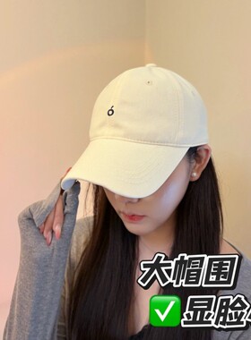 韩版字母刺绣显脸小大头围软顶百搭男女棒球帽ins