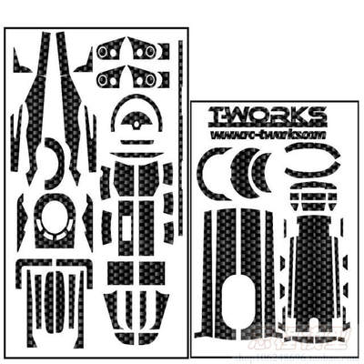 -TWORK'S Futaba 4PX 亮光面碳纤纹路遥控器贴纸附送屏幕贴TS-030