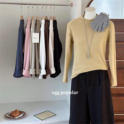 拍2件包邮 软fufu 羊羔绒小暖炉女士打底衫 保暖显瘦不臃肿上衣