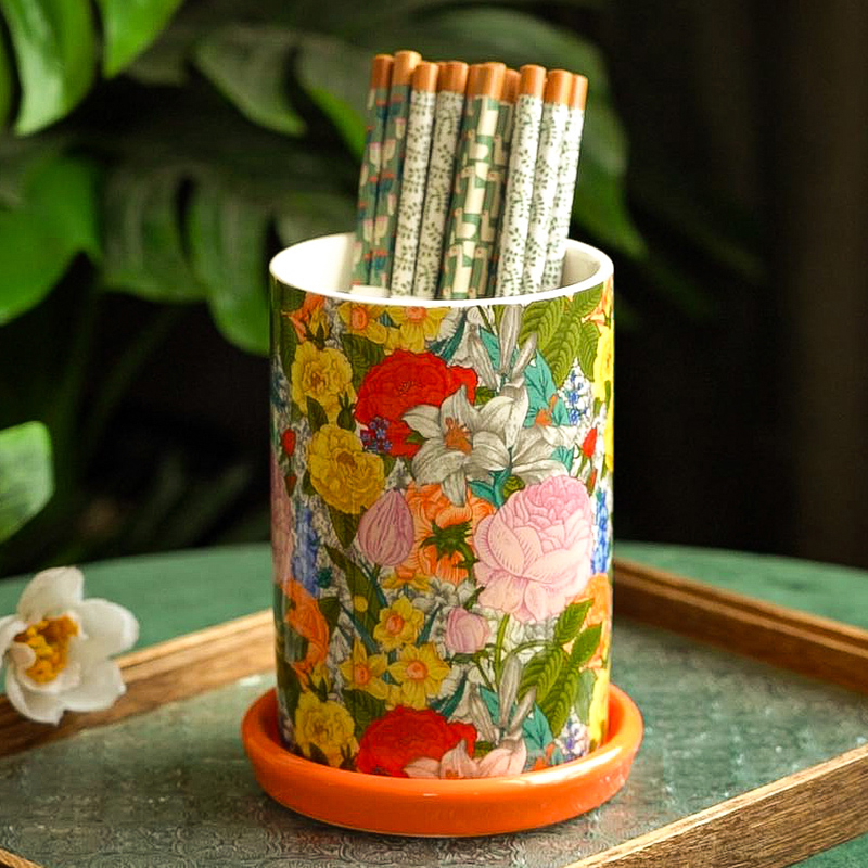 花韵筷子筒家用陶瓷刀叉勺收纳筒