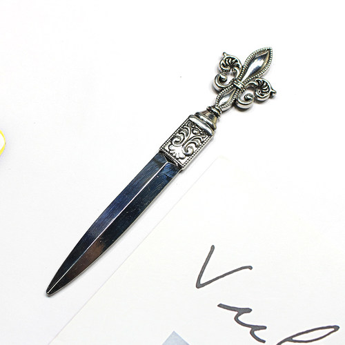 鸢尾花拆信刀金属工艺品未开刃 全长约13.5cm