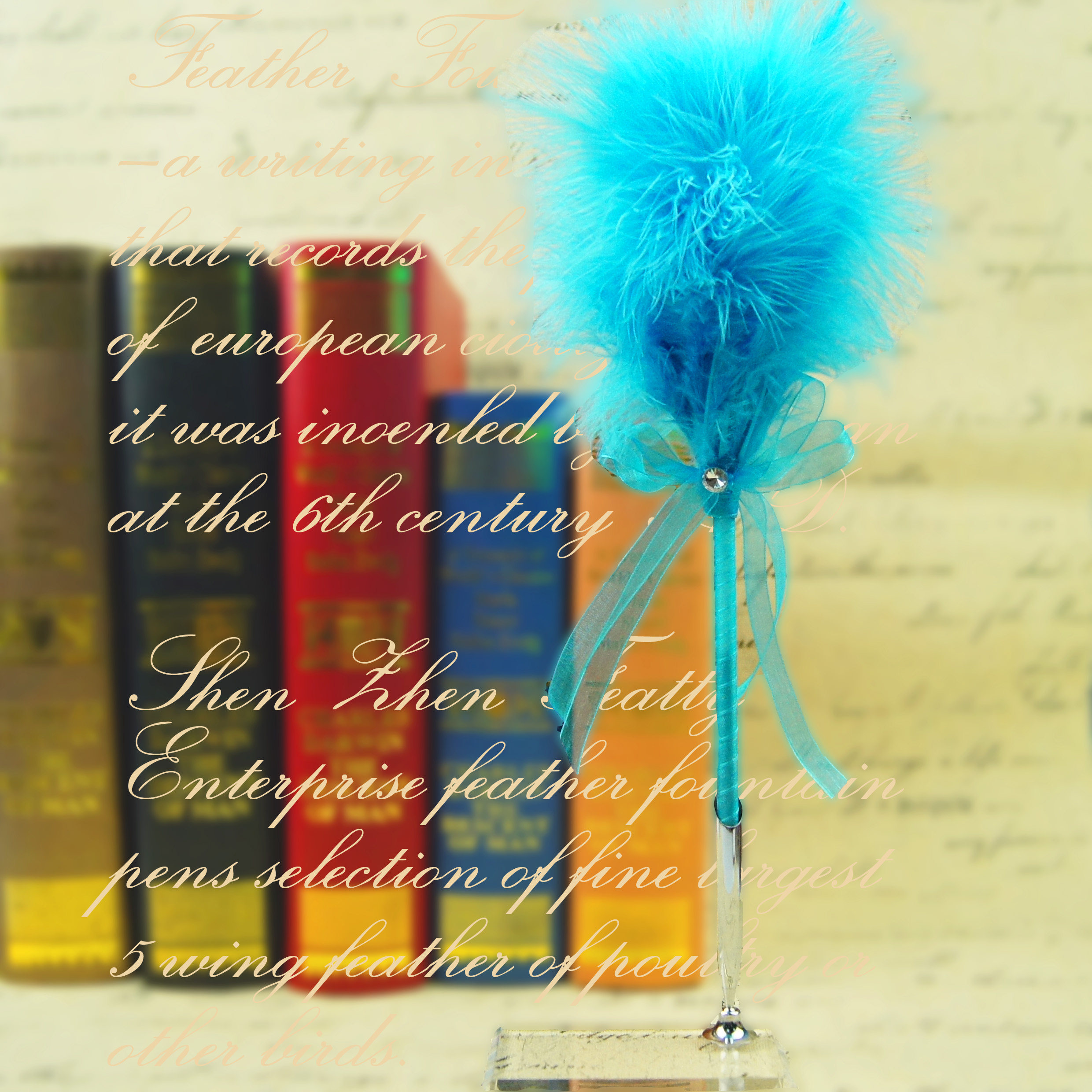 菲比羽墨 韩国毛绒笔 公主笔/羽毛笔/签字笔/婚庆笔 中性笔含笔座