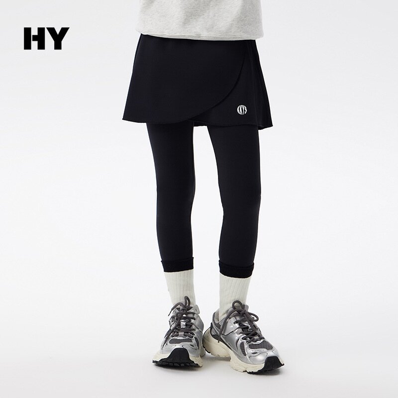 翡格依HY2025秋季新款女童不规则打底裙裤儿童中大童假两件裙裤